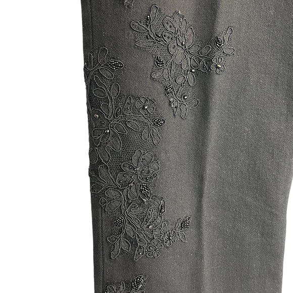 Lauren Jeans Co Embroidered High-Waisted Flared Bootcut Jeans, Black |12 - Picture 5 of 14